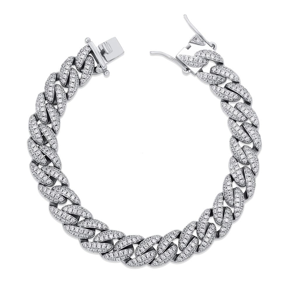 Peris Gems Two Tone Miami Cuban Bracelet Unisex | 10mm Micro Pave Diamonds Two Tone Miami Cuban Bracelet Unisex 10mm Micro Pave Diamond SHEIN Amazon Temu