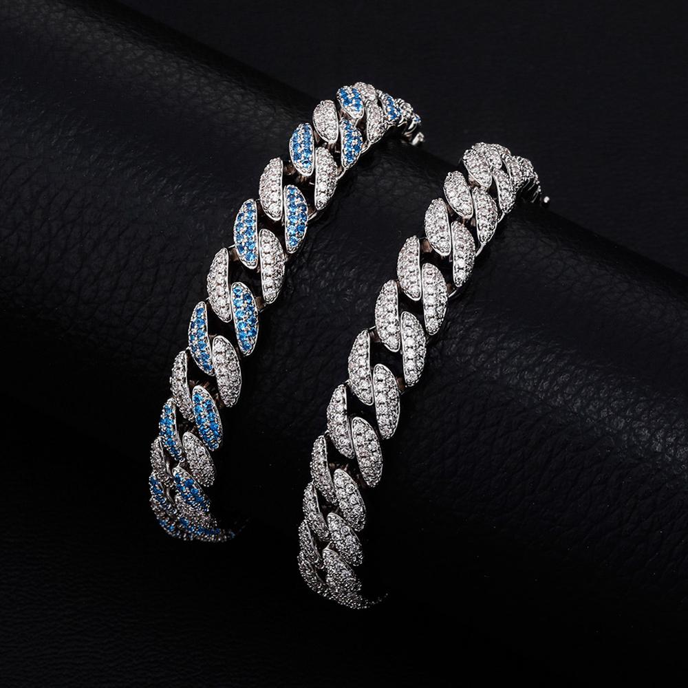 Peris Gems Two Tone Miami Cuban Bracelet Unisex | 10mm Micro Pave Diamonds Two Tone Miami Cuban Bracelet Unisex 10mm Micro Pave Diamond SHEIN Amazon Temu