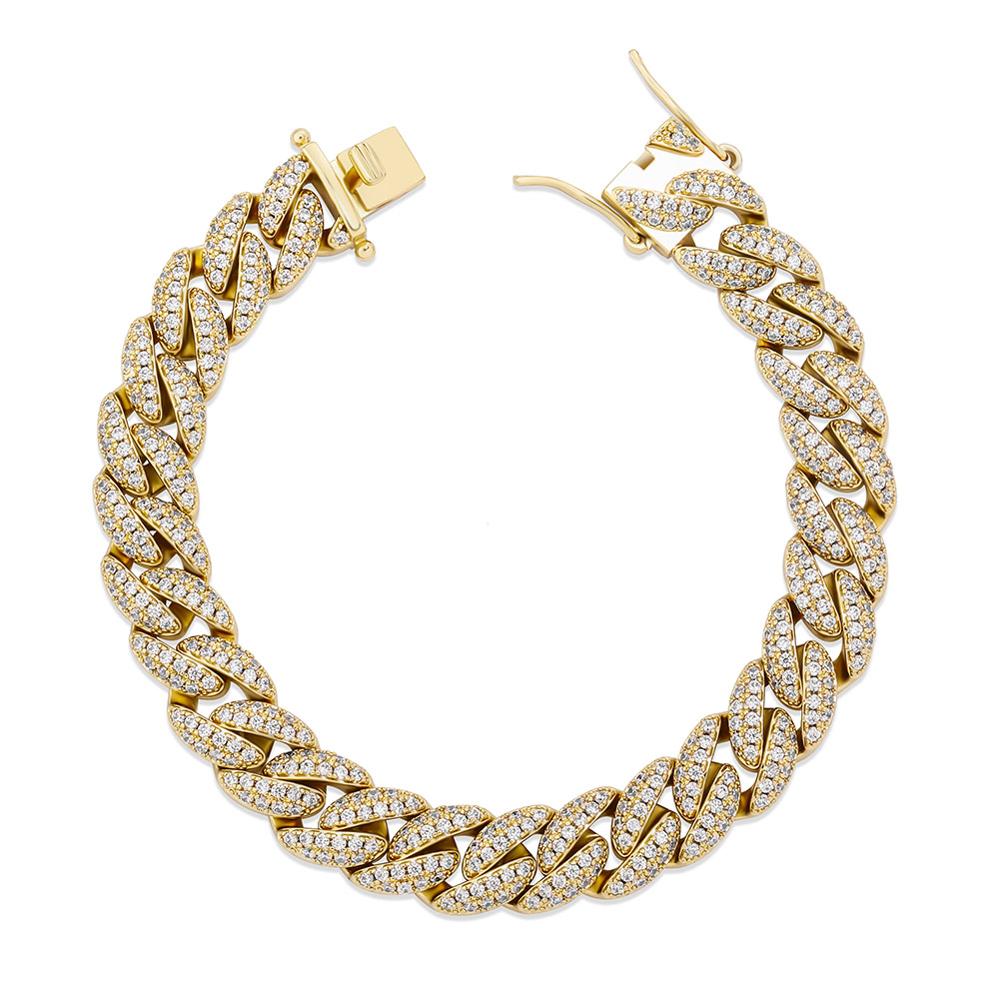Peris Gems Two Tone Miami Cuban Bracelet Unisex | 10mm Micro Pave Diamonds Two Tone Miami Cuban Bracelet Unisex 10mm Micro Pave Diamond SHEIN Amazon Temu