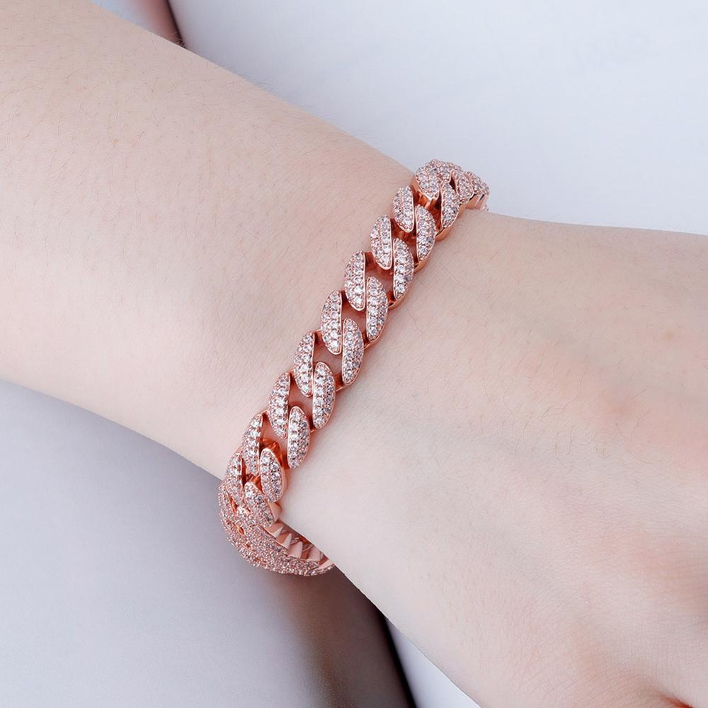 Peris Gems Two Tone Miami Cuban Bracelet Unisex | 10mm Micro Pave Diamonds Two Tone Miami Cuban Bracelet Unisex 10mm Micro Pave Diamond SHEIN Amazon Temu