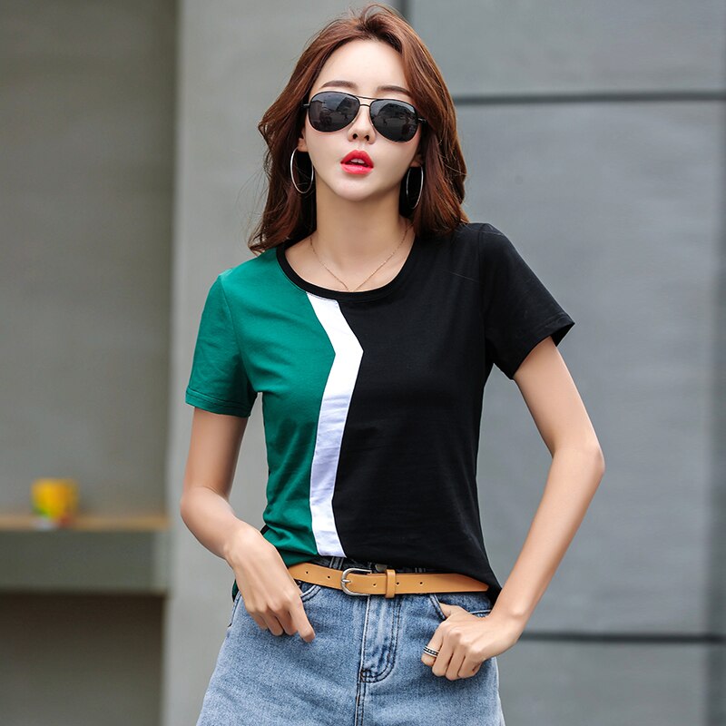 Peris Gems Two Tone Short Sleeve T-Shirts for Women | Casual Shirts SHEIN Amazon Temu