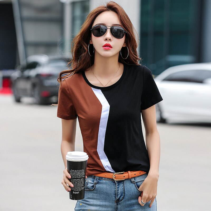 Peris Gems Two Tone Short Sleeve T-Shirts for Women | Casual Shirts SHEIN Amazon Temu