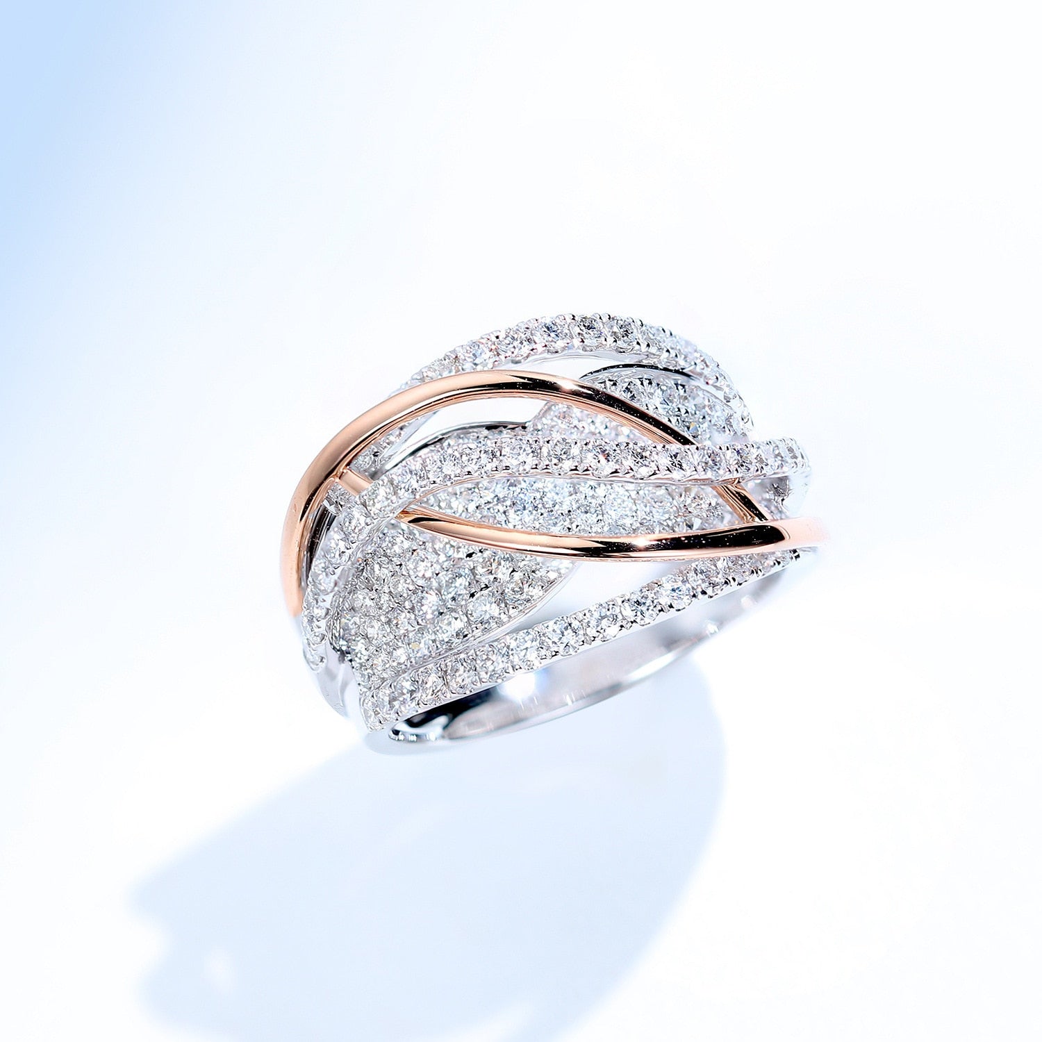Peris Gems Two Tone X Shape Cross Dazzling CZ Rings - Female Engagement Jewelry SHEIN Amazon Temu