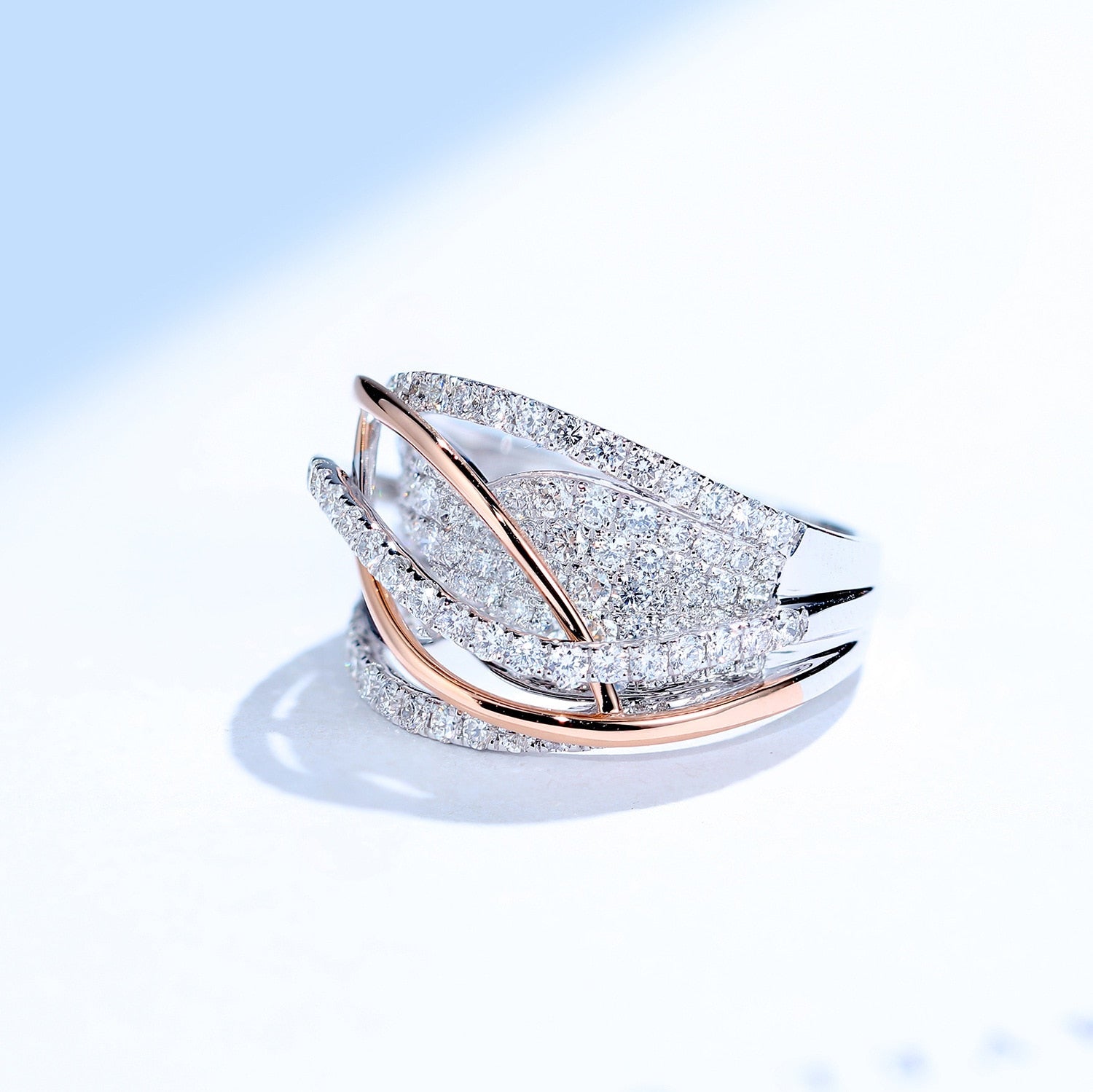 Peris Gems Two Tone X Shape Cross Dazzling CZ Rings - Female Engagement Jewelry SHEIN Amazon Temu