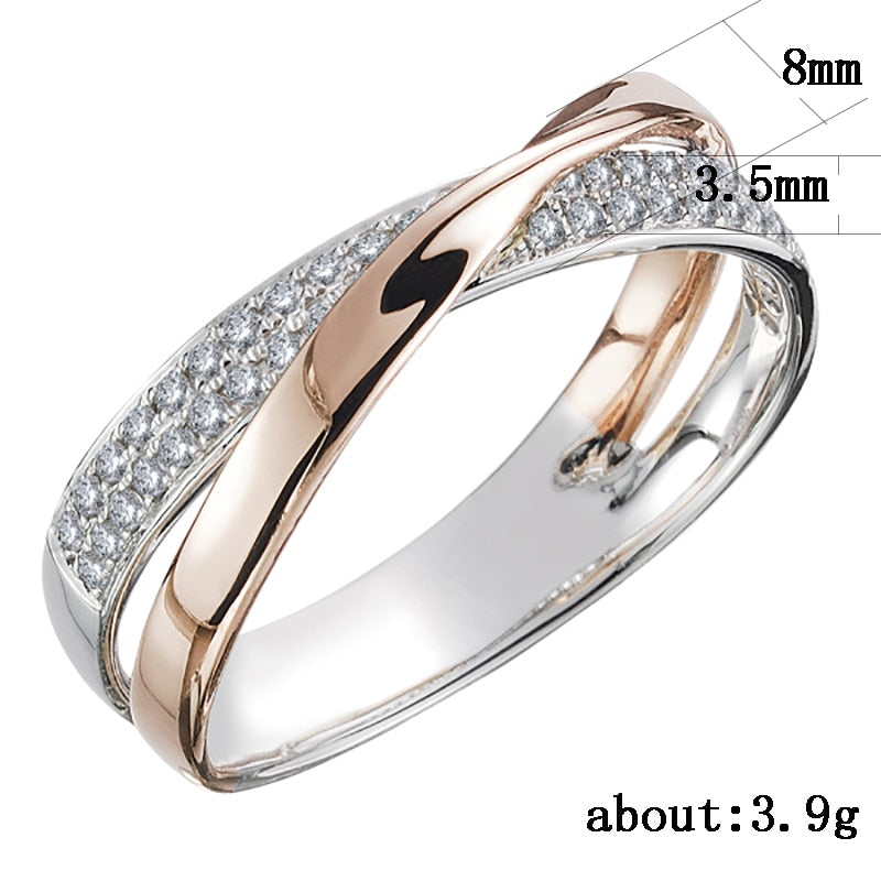 Peris Gems Two Tone X Shape Cross Ring for Women | Gold Diamond CZ Rings Two Tone X Shape Cross Ring for Women | Gold Diamond CZ Ring SHEIN Amazon Temu