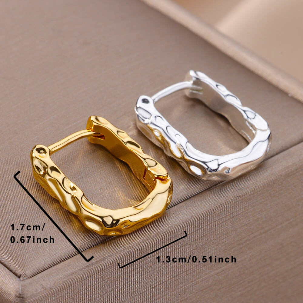 Peris Gems U-Shaped Square Hoop Earrings for Women | Gold Luxury Earrings U-Shaped Square Hoop Earrings for Women Gold Luxury Earrings SHEIN Amazon Temu