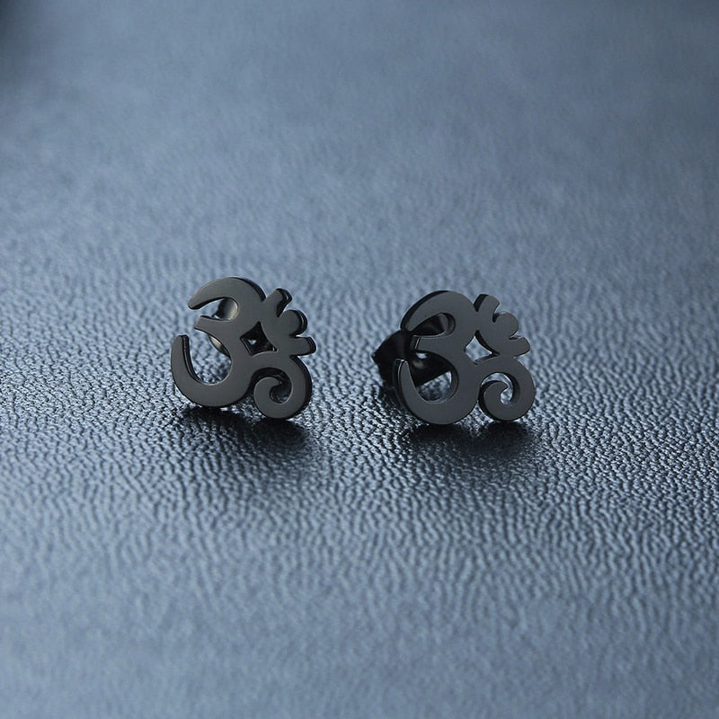 Peris Gems Unisex OM Symbol Aum Stud Earrings | Gold Silver Stainless Steel Earrings SHEIN Amazon Temu