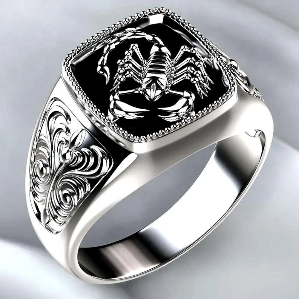 Peris Gems US 9 Engraved Scorpio Scorpion Silver Rings Unisex SHEIN Amazon Temu