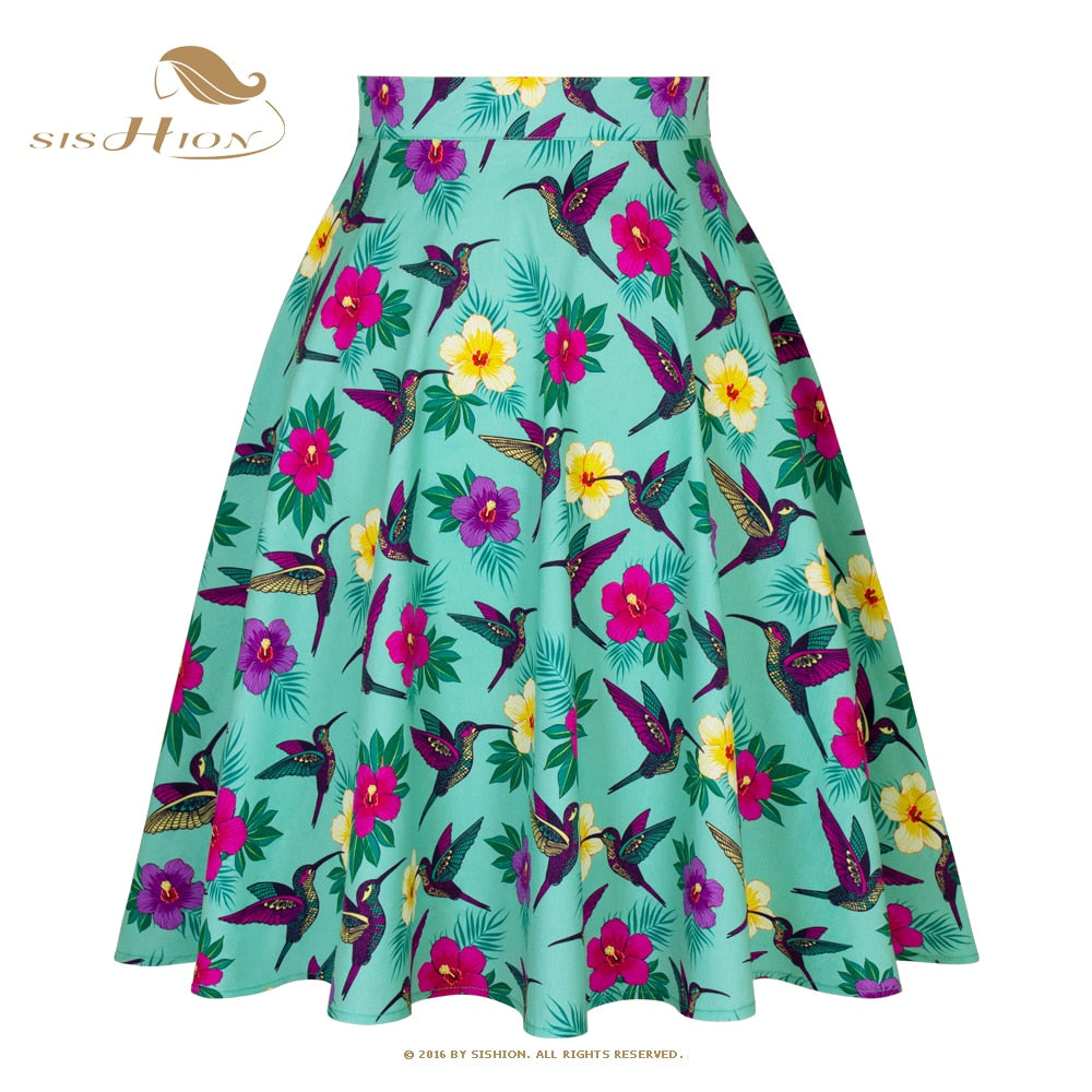 Peris Gems VD0020NEW BIRDS / S Cotton Midi Skirt Collection for Women | Floral Polka Dot Skirts SHEIN Amazon Temu