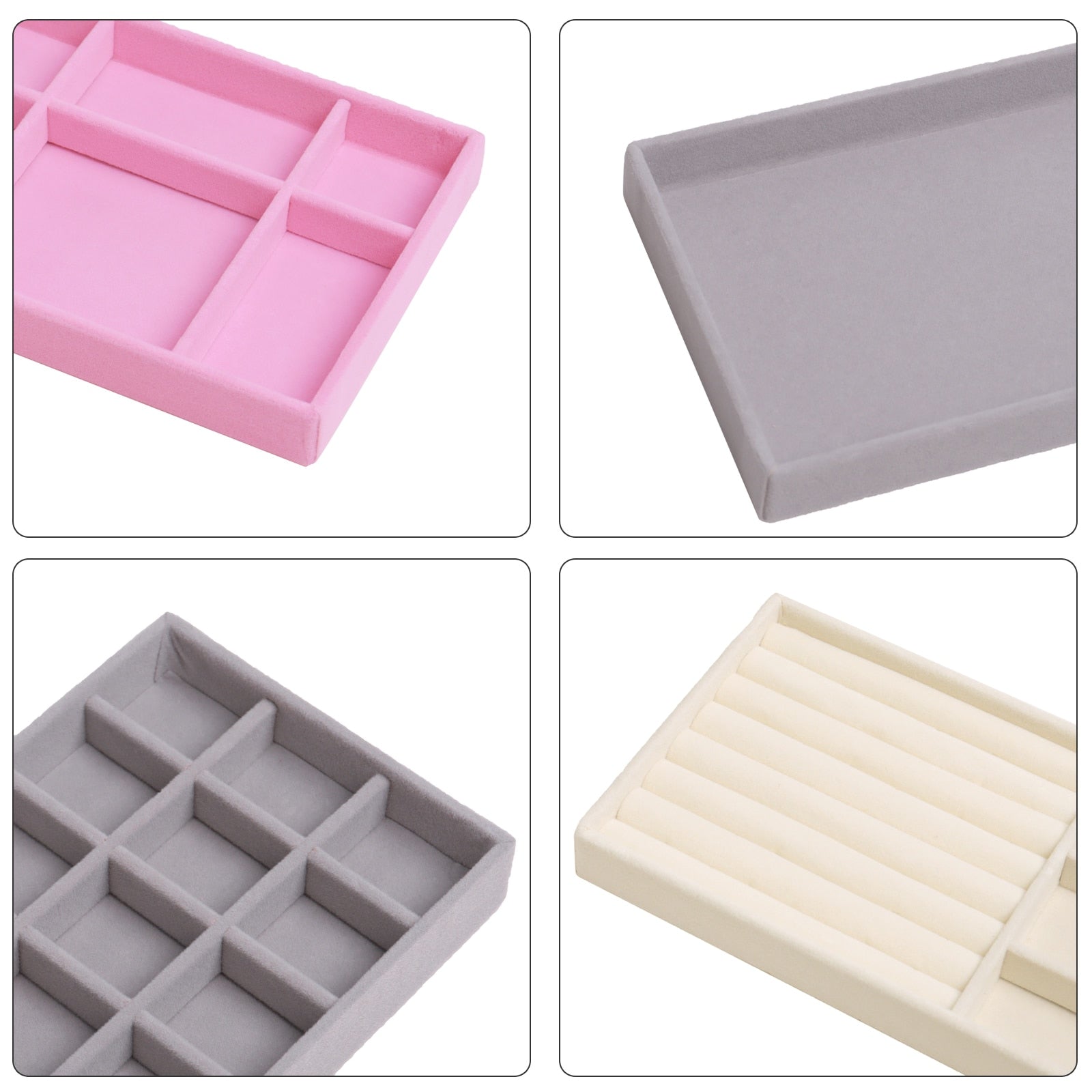 Peris Gems Velvet Jewelry Display Stackable Tray Case SHEIN Amazon Temu
