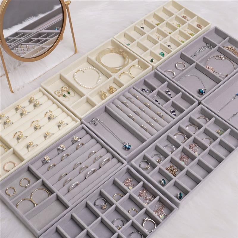 Peris Gems Velvet Jewelry Display Stackable Tray Case SHEIN Amazon Temu