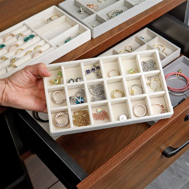 Peris Gems Velvet Jewelry Display Stackable Tray Case SHEIN Amazon Temu