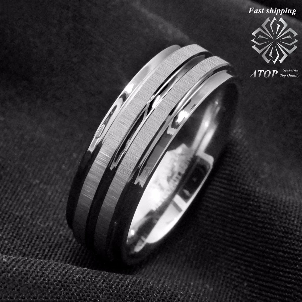 Peris Gems Vertical Silver Meteorite Carbide Rings for Men | Brushed Tungsten Rings Vertical Silver Meteorite Carbide Rings for Men | Brushed SHEIN Amazon Temu