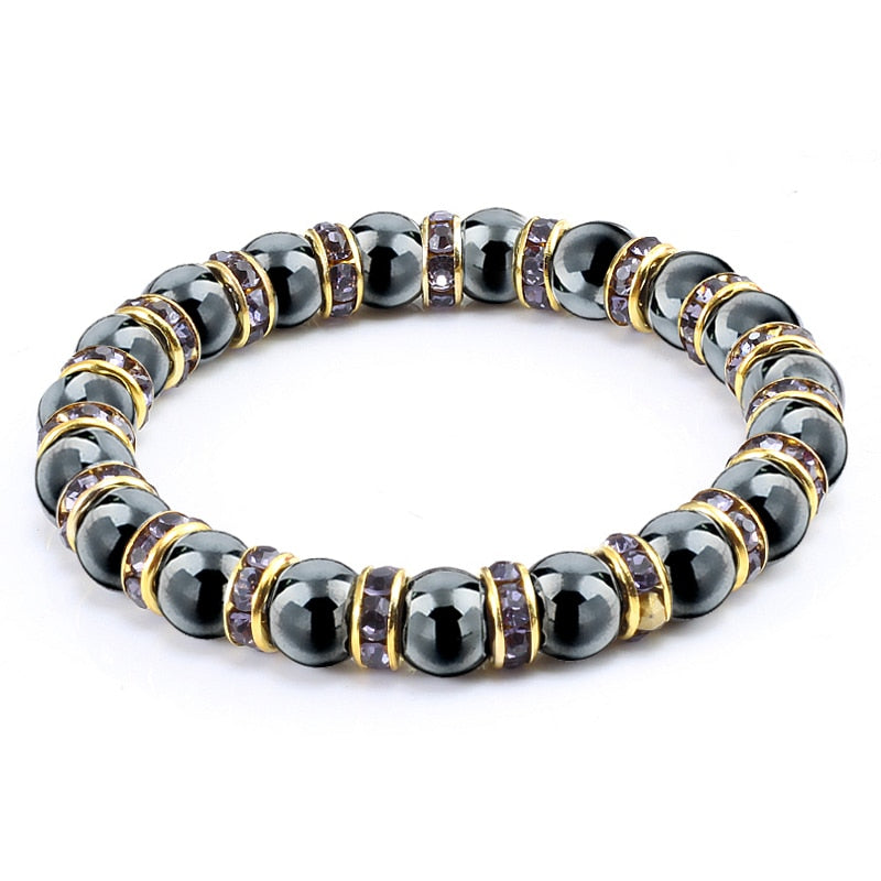 Peris Gems Violet G Natural Hematite Beads Bracelets Unisex | Health Protection Silver Charm Bracelets SHEIN Amazon Temu