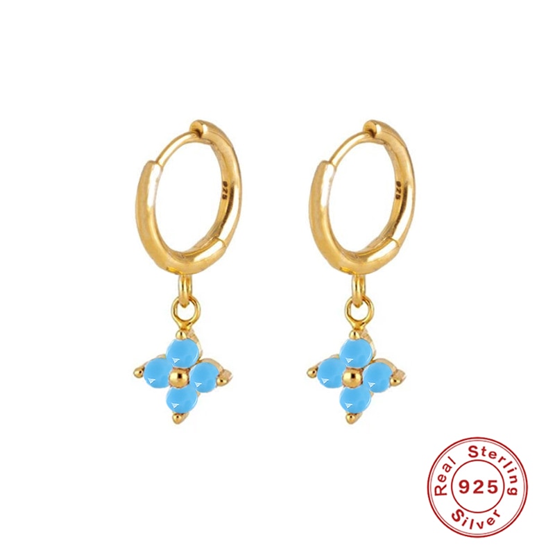 Peris Gems W Gold Diamond Stud Turquoise Hoop Earrings for Women | Sterling Silver Gold Earrings SHEIN Amazon Temu