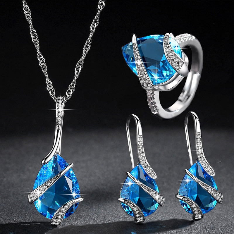 Peris Gems Water Drop Sharp Setting Cubic Zirconia Jewelry Set for Women Water Drop Sharp Setting Cubic Zirconia Jewelry Set SHEIN Amazon Temu