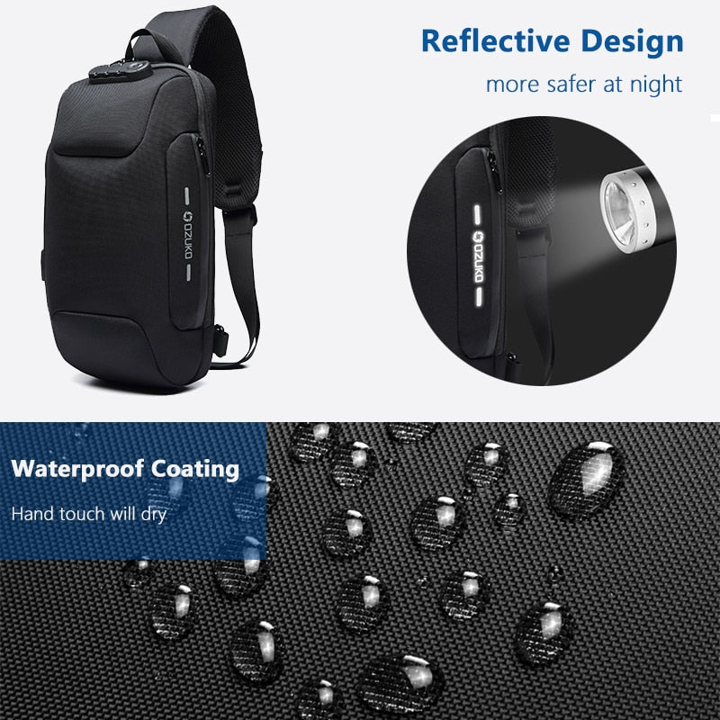 Peris Gems Waterproof Anti-Theft USB Messenger Bag | Adjustable Lock Bag SHEIN Amazon Temu