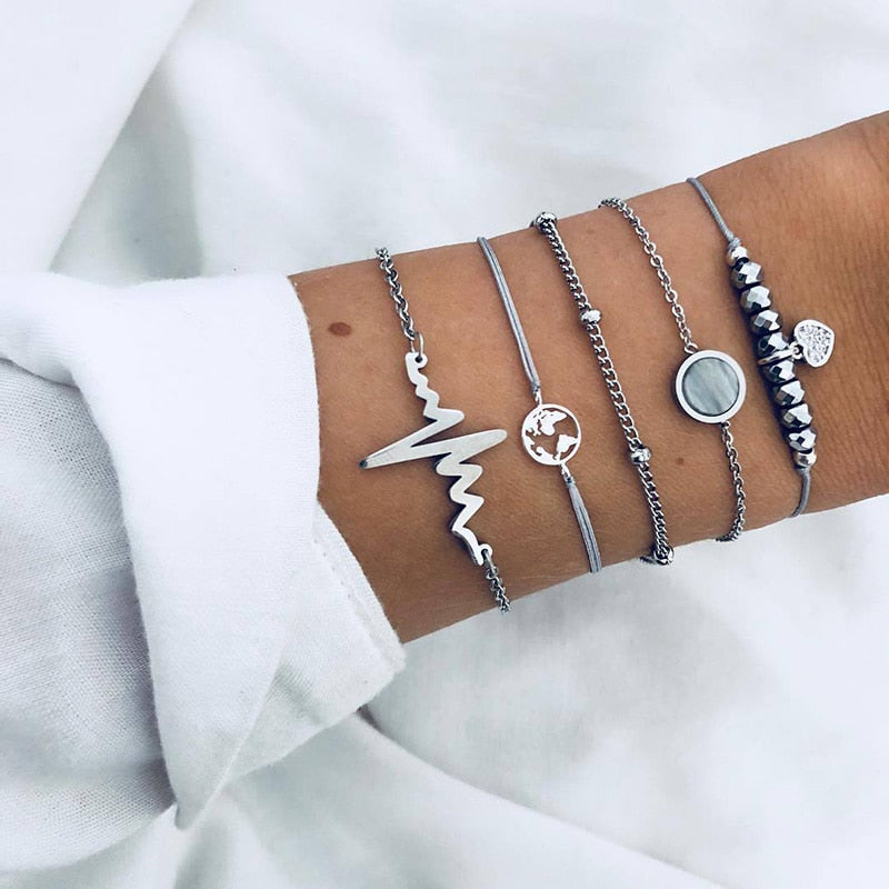 Peris Gems Wave Set Bohemian Style 5pc Rope Charm Bracelet Sets for Women SHEIN Amazon Temu