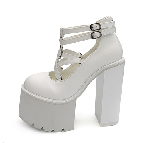 Peris Gems White 1 / 38 High Heel Rubber Sole Platform Shoes for Women | Leather Pumps High Heel Rubber Sole Platform Shoes for Women Leather Pumps SHEIN Amazon Temu