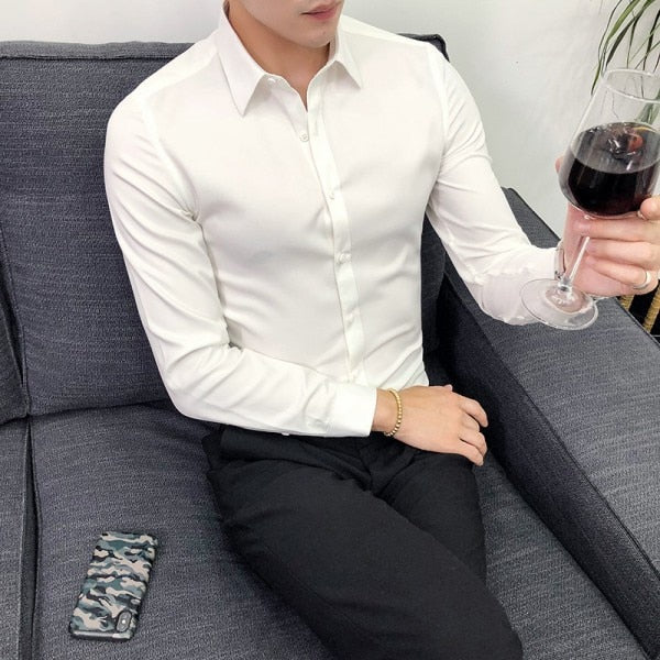 Peris Gems White / Asian M Formal Business Button Up Shirt for Men | Fit Dress Shirt SHEIN Amazon Temu