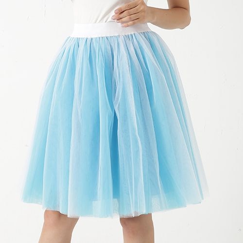 Peris Gems white blue / One Size Pleated 5-Layer Tulle Skirt for Women | Fairy Midi Skirts SHEIN Amazon Temu