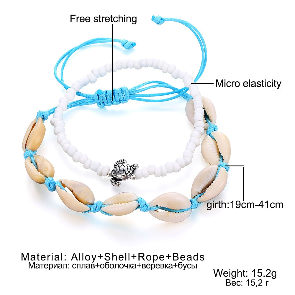 Peris Gems White Boho Seashell Anklets for Women | Turtle Anklets SHEIN Amazon Temu