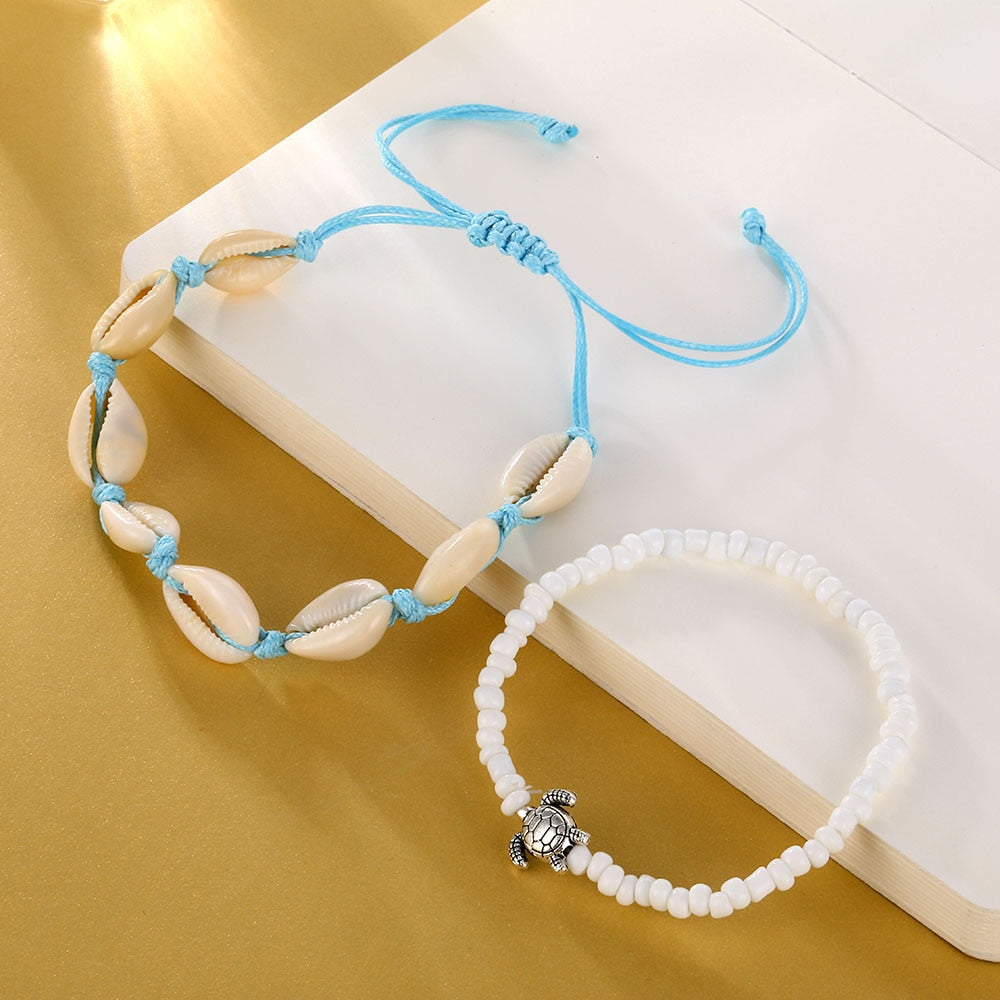 Peris Gems White Boho Seashell Anklets for Women | Turtle Anklets SHEIN Amazon Temu