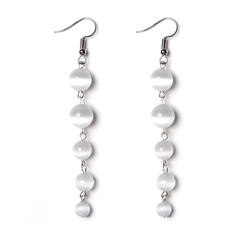 Peris Gems White Cat Eye Stone Rainbow 7 Chakra Stone Tassel Earrings for Women SHEIN Amazon Temu