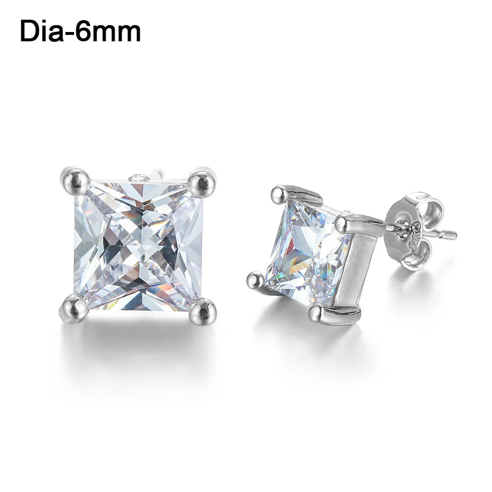 Peris Gems White Diamond Square Stud Earrings for Women SHEIN Amazon Temu