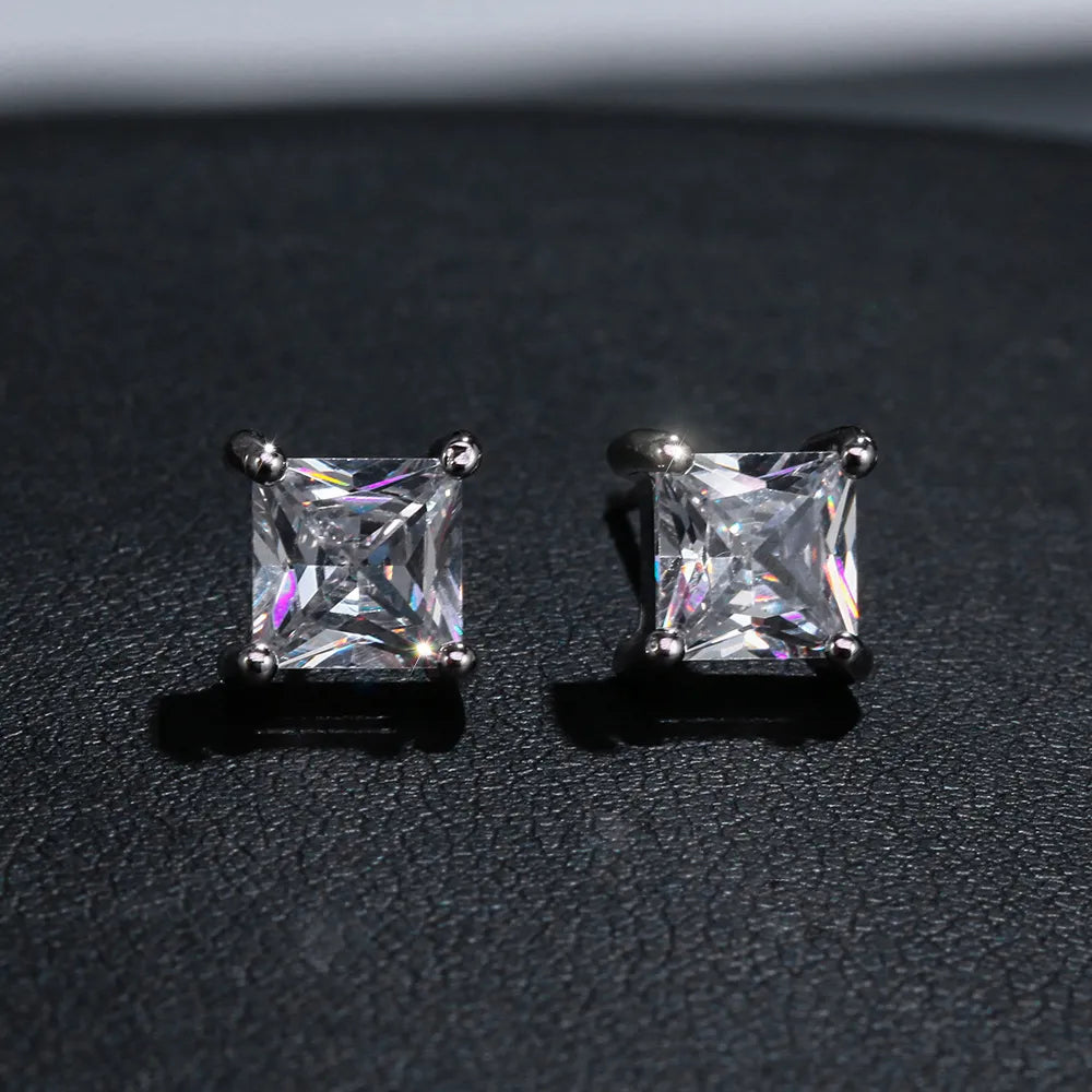 Peris Gems White Diamond Square Stud Earrings for Women SHEIN Amazon Temu