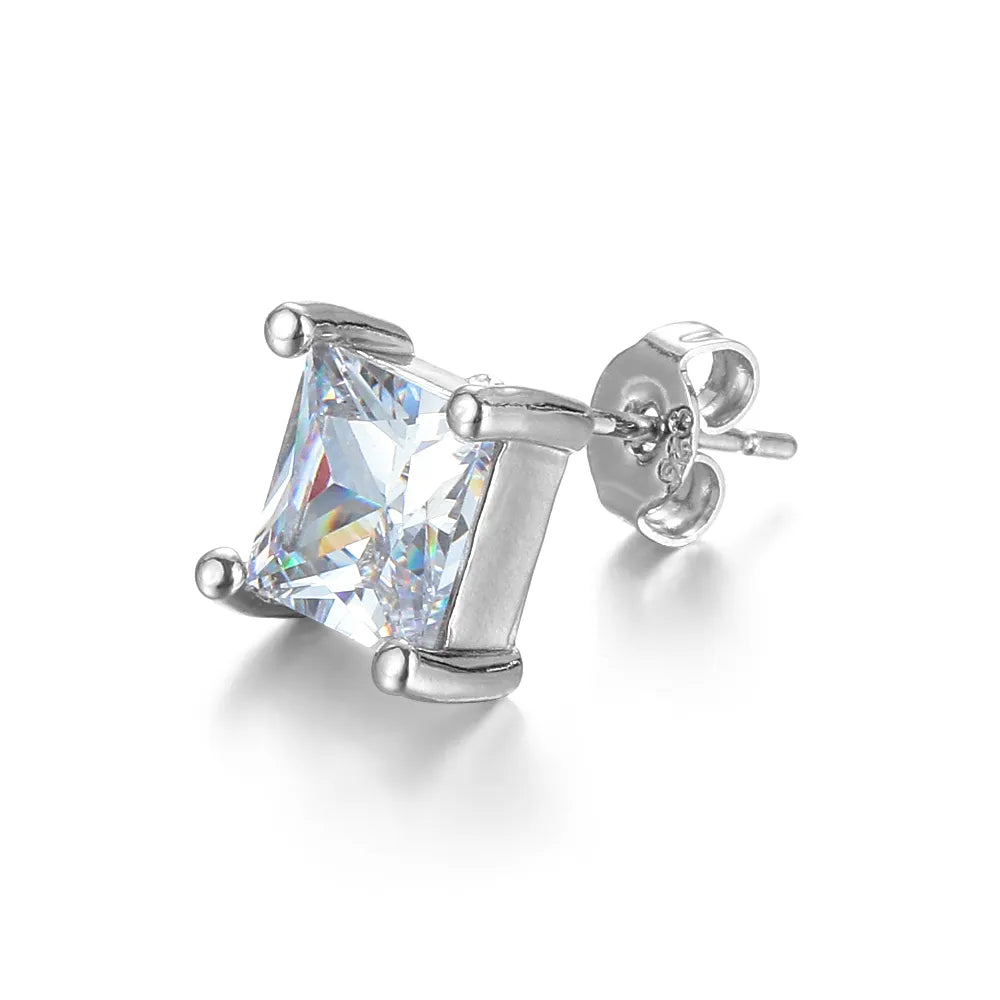 Peris Gems White Diamond Square Stud Earrings for Women SHEIN Amazon Temu