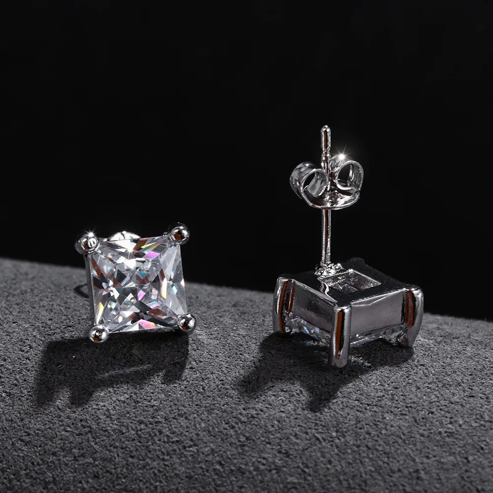 Peris Gems White Diamond Square Stud Earrings for Women SHEIN Amazon Temu