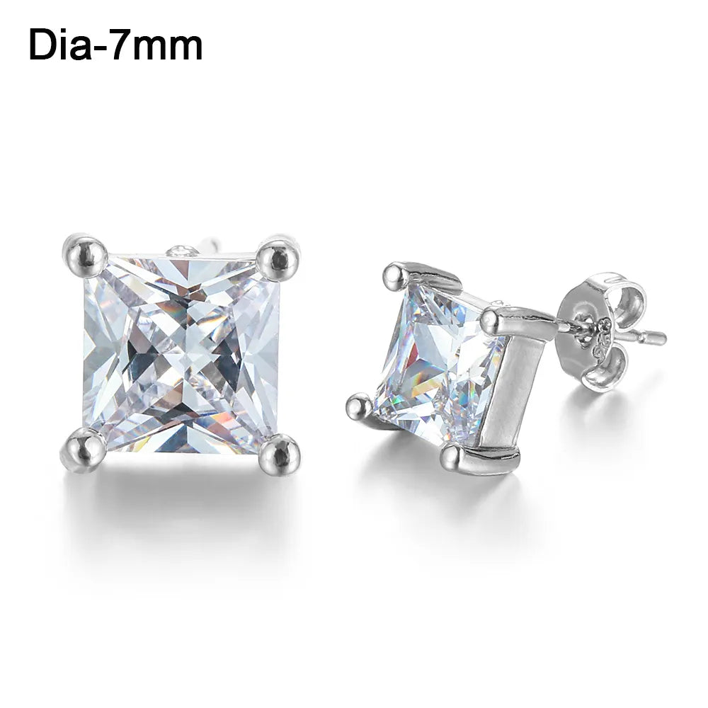 Peris Gems White Diamond Square Stud Earrings for Women SHEIN Amazon Temu