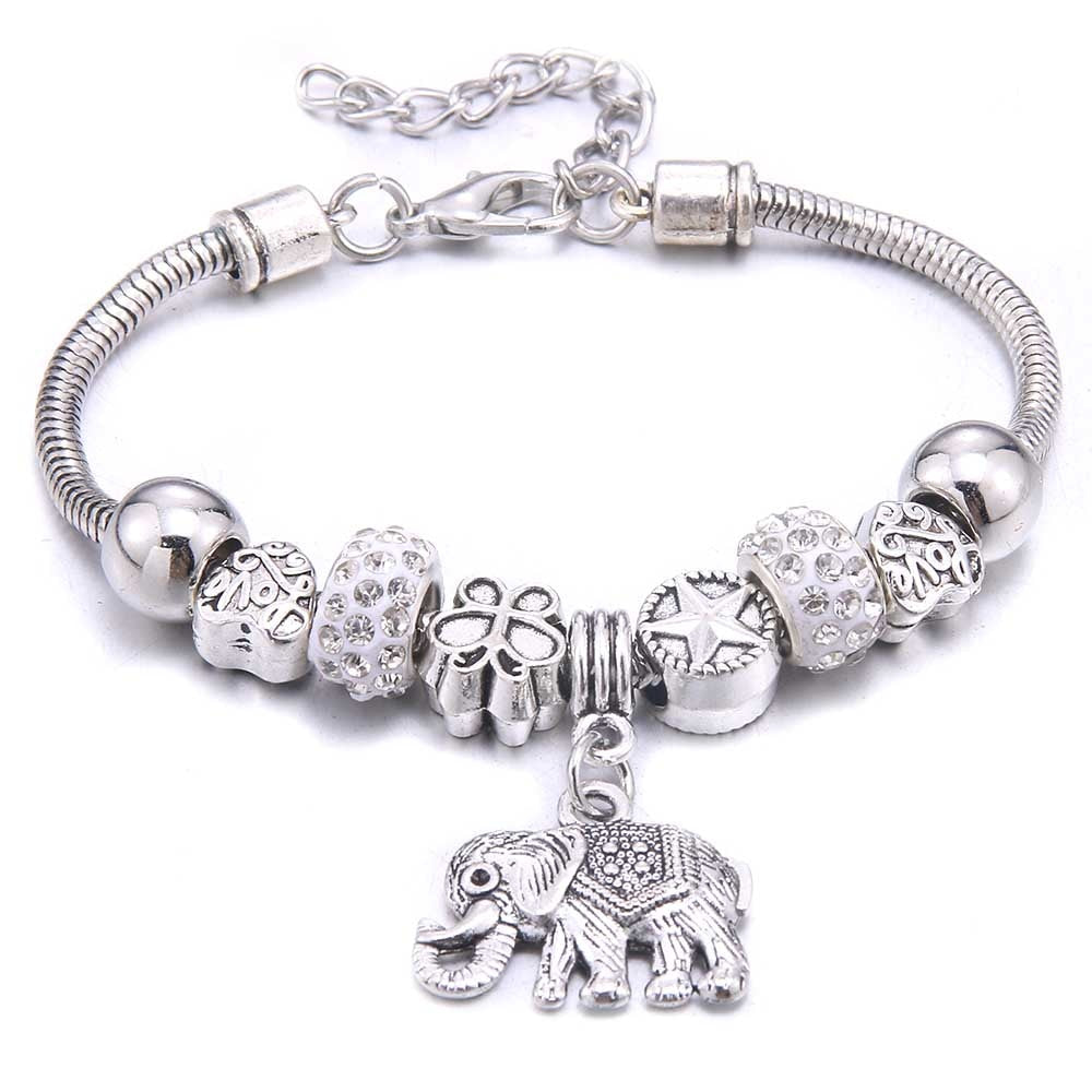 Peris Gems White Elephant Dragonfly & Owl Pendants Crystal Charm Bracelets | Beads Bracelet for Women SHEIN Amazon Temu