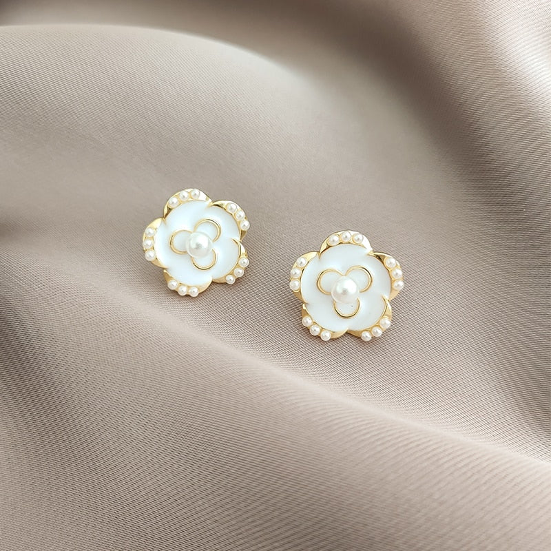 Peris Gems White Flower Pearl Drop Earrings Collection for Women SHEIN Amazon Temu