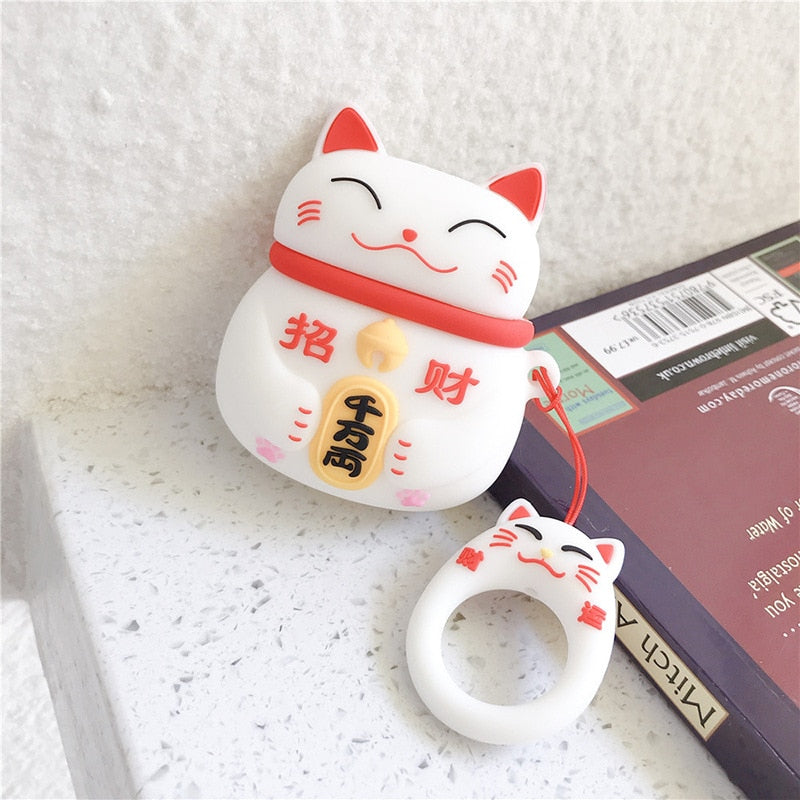 Peris Gems White / for AirPods 1 Japanese Style Lucky Cat Silicone AirPod Pro Protective Case SHEIN Amazon Temu