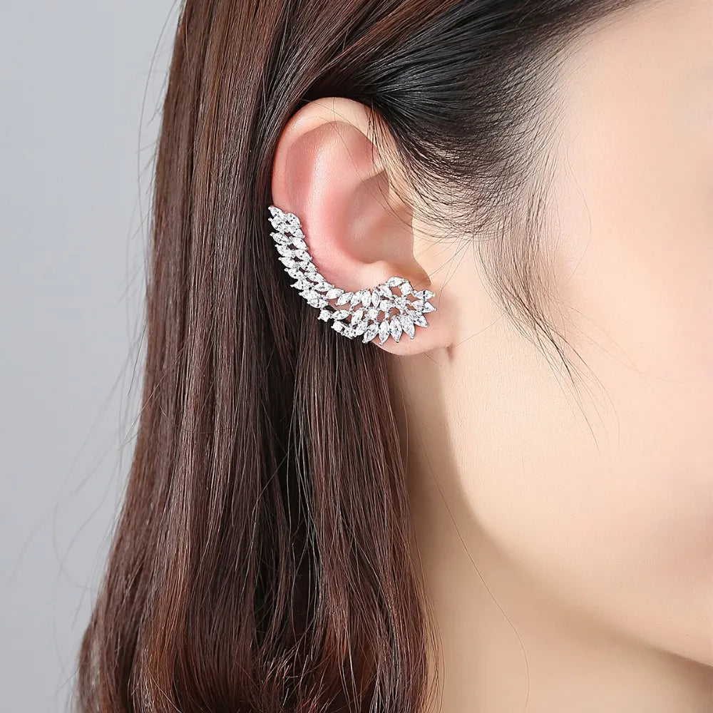 Peris Gems white Full Diamond Angel Wing Drop Earrings for Women SHEIN Amazon Temu