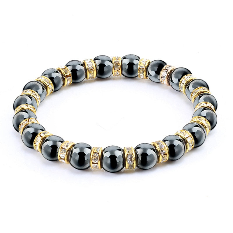 Peris Gems White G Natural Hematite Beads Bracelets Unisex | Health Protection Silver Charm Bracelets SHEIN Amazon Temu
