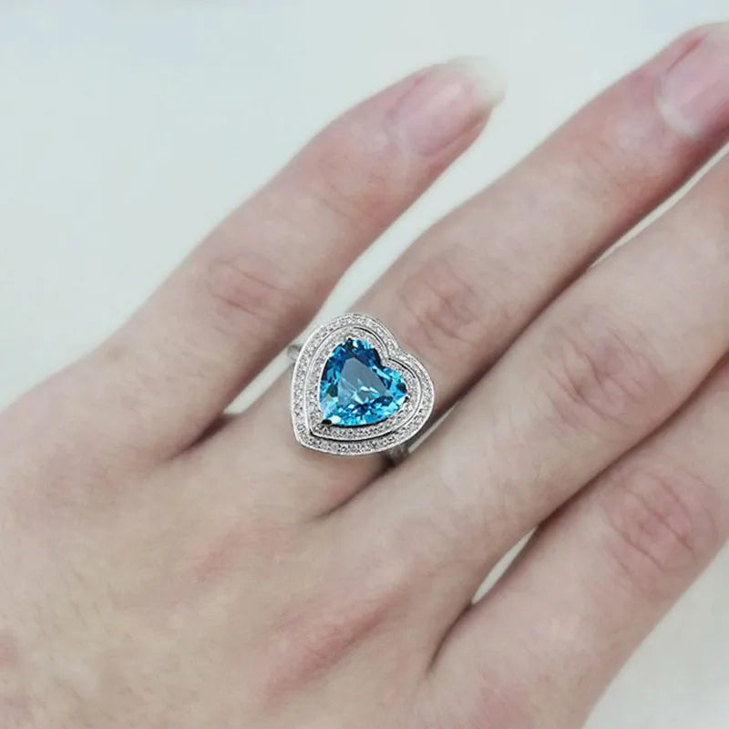 Peris Gems White Gold 14K Romantic 3.95ct Topaz Diamond Engagement Ring SHEIN Amazon Temu