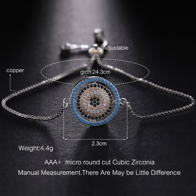 Peris Gems White Gold 16 / Adjustable Chains Enamel Hollow Hamsa Hand Evil Eye Bracelets Unisex SHEIN Amazon Temu