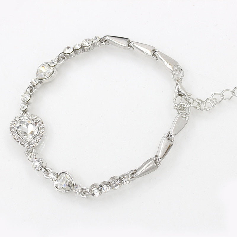 Peris Gems White Heart of The Ocean Pendant Bracelets | Love Heart Bracelet for Women SHEIN Amazon Temu