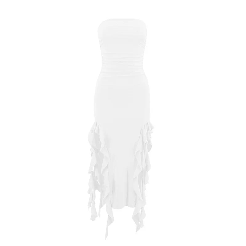 Peris Gems white / L COUTUDI Elegant Strapless Dress For Women Summer Trend Irregular Tassel Skinny Split Long Dress Party Clubwear 2024 Women Outfit COUTUDI Elegant Strapless Dress For Women Summer Trend Irregular Tassel Skinny Split Long Dress Party Clubwear 2024 Women Outfit SHEIN Amazon Temu