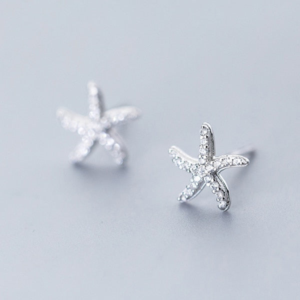 Peris Gems White Little Starfish Stud Earring for Women | 925 Sterling Silver Earrings for Women SHEIN Amazon Temu