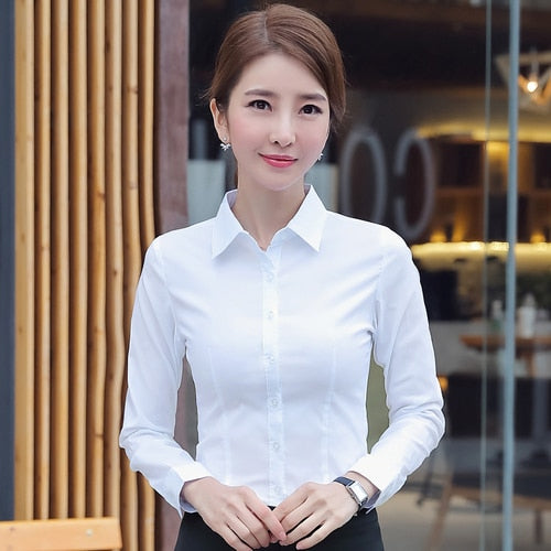 Peris Gems White Long Sleeve / S Short and Long Sleeve Collar Shirts for Women | Button Up Shirts Short and Long Sleeve Collar Shirts for Women | Button Ups SHEIN Amazon Temu