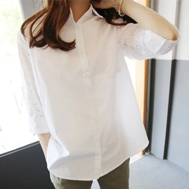 Peris Gems White Long Sleeve Shirt for Women | Plus Size Elegant Office Shirt White Long Sleeve Shirt for Women | Plus Size Office Shirt SHEIN Amazon Temu
