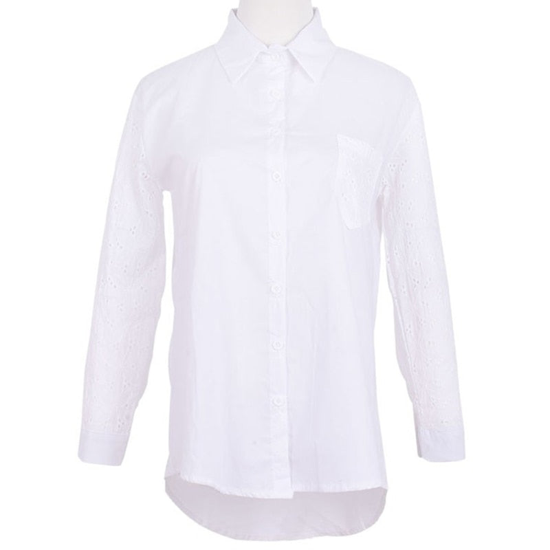 Peris Gems White Long Sleeve Shirt for Women | Plus Size Elegant Office Shirt White Long Sleeve Shirt for Women | Plus Size Office Shirt SHEIN Amazon Temu