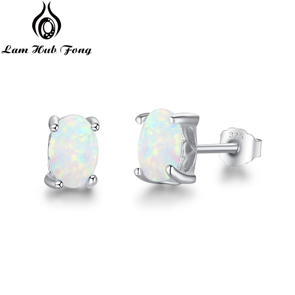 Peris Gems White Opal Oval Opal Silver Stud Earrings for Women | 925 Sterling Silver 4mm Moonstone Oval Opal Silver Stud Earrings for Women | 925 Sterling SHEIN Amazon Temu