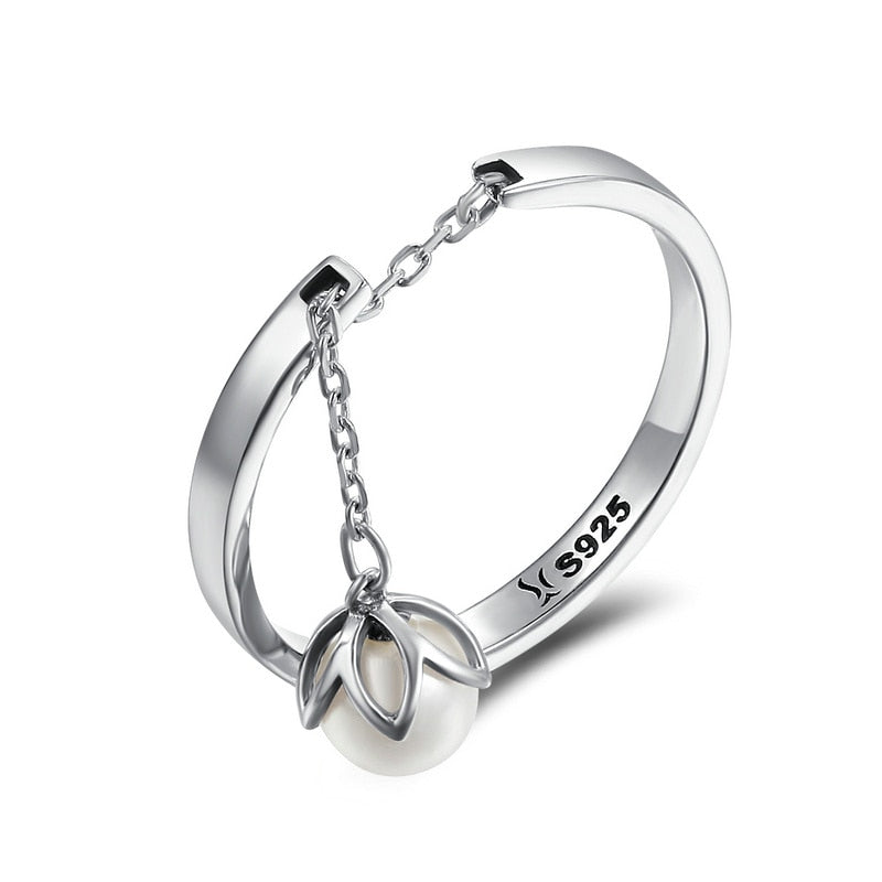 Peris Gems White Pearl Pearl Tassel Ring for Women | Sterling Silver Open Ring SHEIN Amazon Temu
