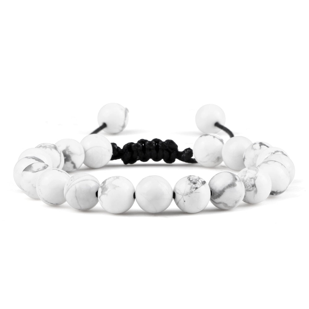 Peris Gems White Pine 2 Black Lava Stone Bracelets | Braided Charm Beads Bracelet SHEIN Amazon Temu