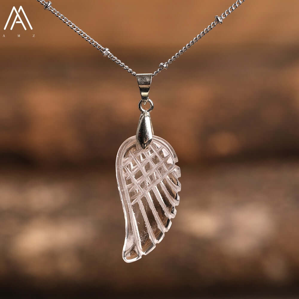 Peris Gems White Quartz Angel Wing Labradorite Choker Necklace - Quartz Crystal Angel Wings SHEIN Amazon Temu